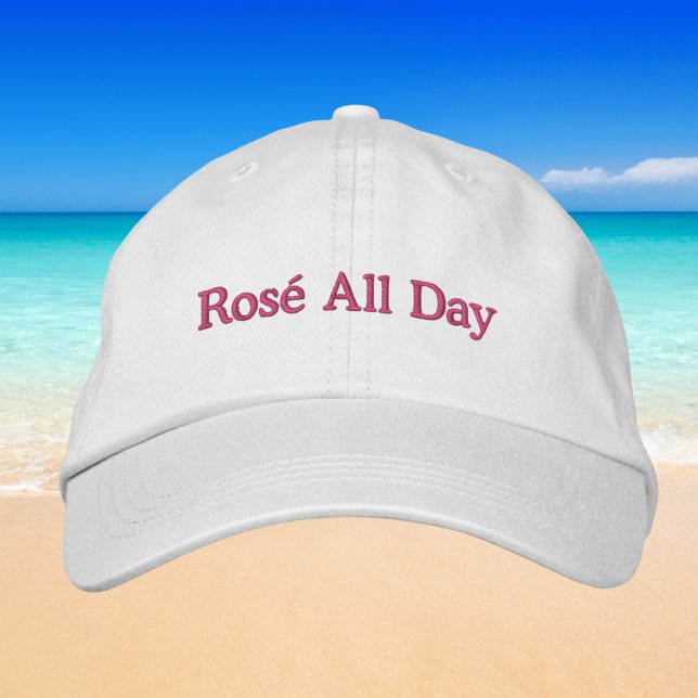 Rosé den ganzen Tag / Vornehme Wein-Baseballkappe Bestickte Baseballkappe (Von Creator hochgeladen)