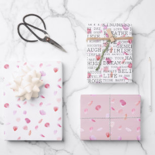 Rose der Aquarellbilder Geschenkpapier Set