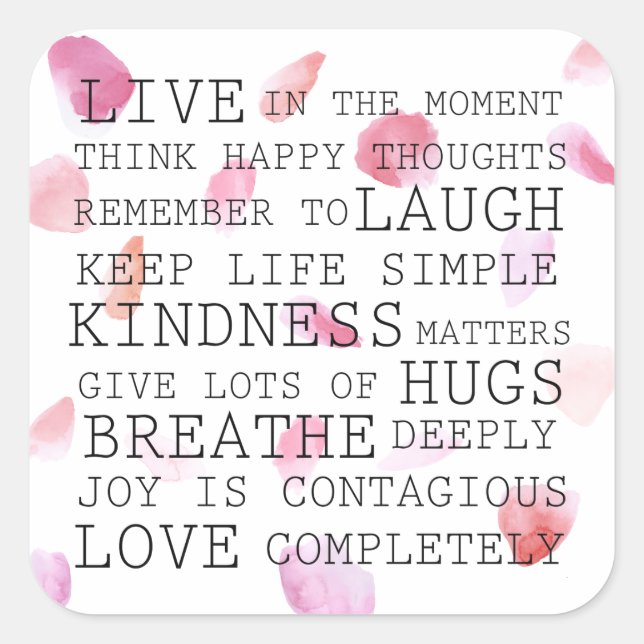 Rose der Aquarellbilder Quadratischer Aufkleber (Vorderseite)