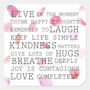 Rose der Aquarellbilder Quadratischer Aufkleber