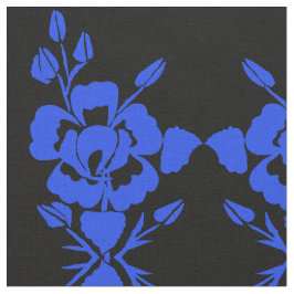 Rose der blauen und schwarzen Silhouette auf Baumw Stoff