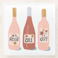 Rose Der ganze Tag Weinliebhaber Untersetzer