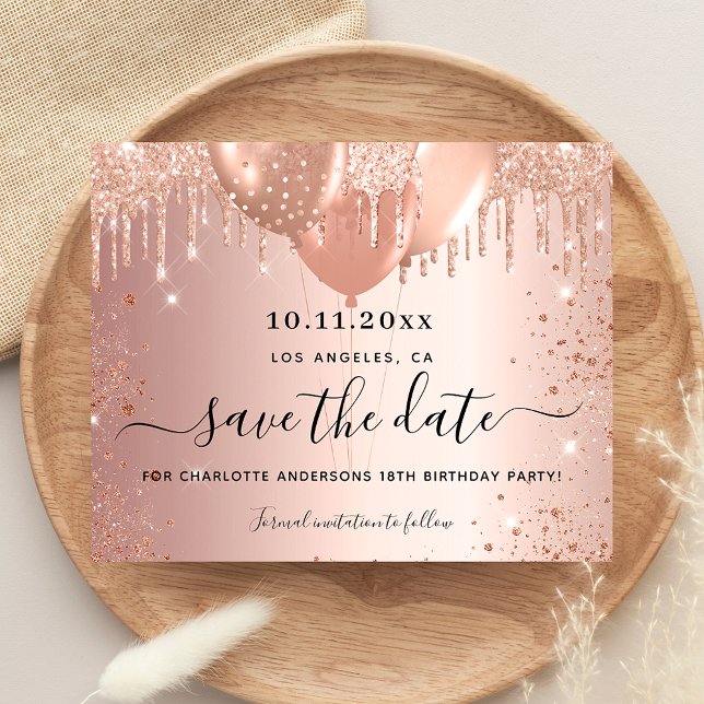 Rose der Geburtstagspartei Save the Date (Von Creator hochgeladen)