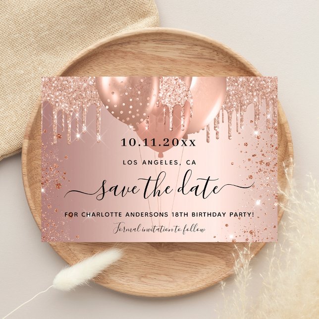 Rose der Geburtstagspartei Save the Date (Von Creator hochgeladen)