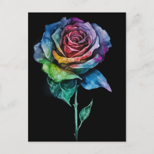 Rose der gefärbte Krawatte Postkarte