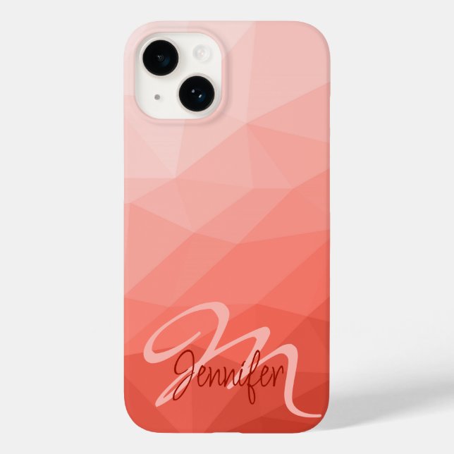 Rose der geometrischen Maschenöffnung Monogram Case-Mate iPhone Hülle (Rückseite)