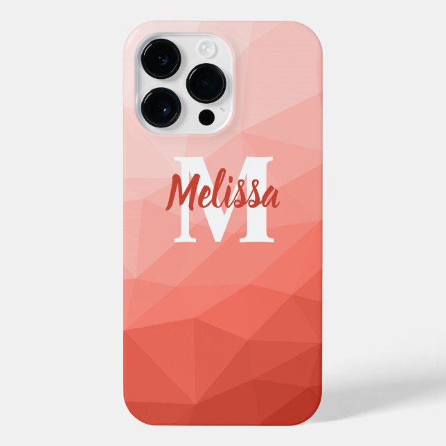 Rose der geometrischen Maschenöffnung Monogram iPhone Hülle (Rückseite)