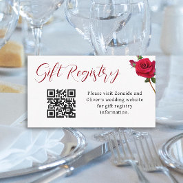Rose der Gift-Registrierung mit QR-Code-Verschlüss Begleitkarte