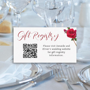 Rose der Gift-Registrierung mit QR-Code-Verschlüss Begleitkarte