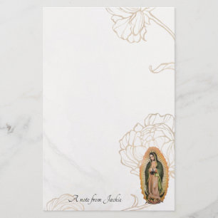 Rose der Goldenen Linie Unsere Dame von Guadalupe Briefpapier