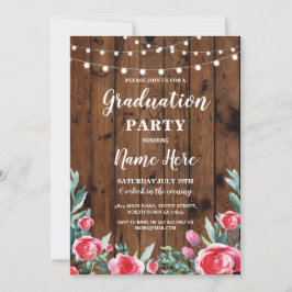 Rose der Graduierungspartei Roter Blumenholz Invit Einladung