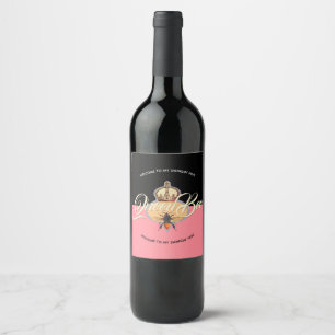 Rose der Königin-Biene Weinetikett