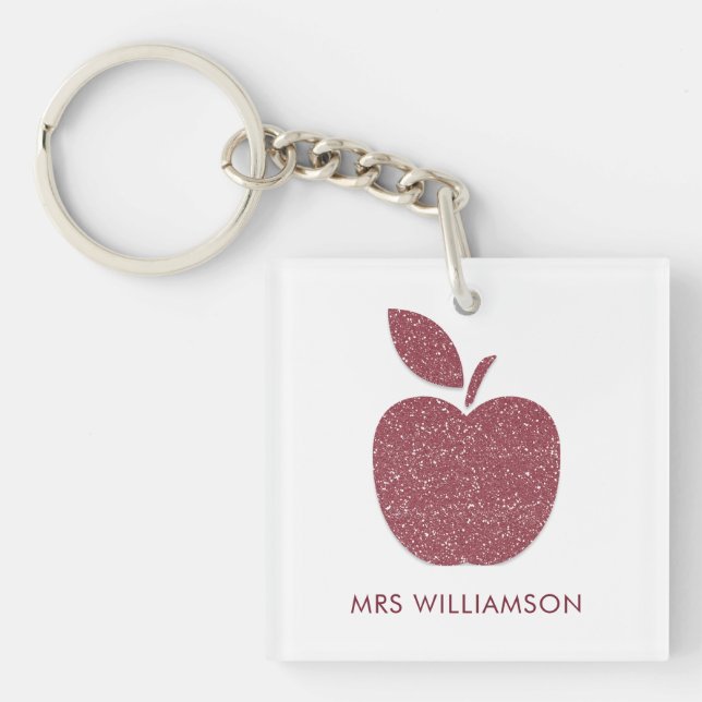 ROSE DER LEHRER-ANWENDUNG GOLD APPNAME SCHLÜSSELANHÄNGER (Vorderseite)