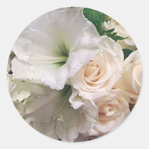 Rose der Liebe Lilies of Life_ Runder Aufkleber