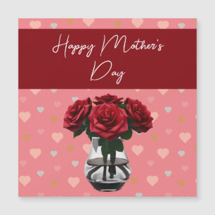 Rose der Mutter mit Blumenstrauß und Rot Magnetkarte