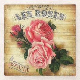 Rose der Provence, Frankreich Untersetzer aus Glas