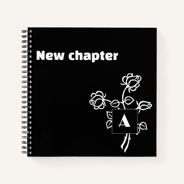 Rose der Retirement-Monogramm-Aquarellfarben Schwa Notizbuch (Vorderseite)