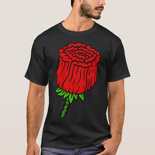 Rose der rote Rose. Ein Geschenk der Liebe. T-Shirt (Vorderseite)