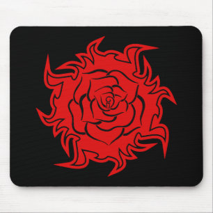 Rose der Stämme in Rot und Schwarz Mousepad