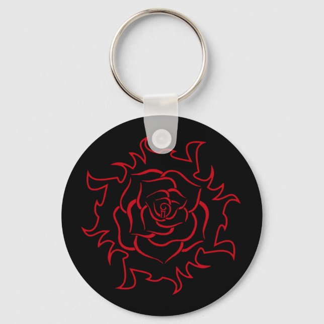 Rose der Stämme in Schwarz-Rot-Schlüsselanhänger Schlüsselanhänger (Vorderseite)