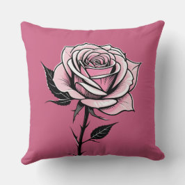 Rose der Tinte (rosa) Kissen