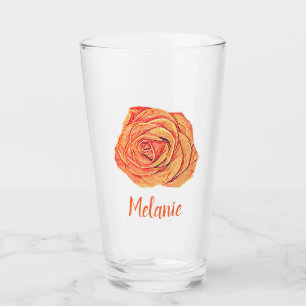 Rose der tropischen Mandarine Glas