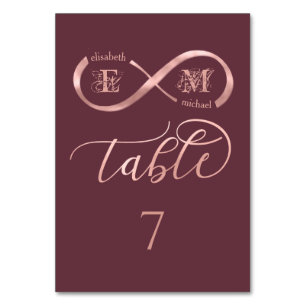 Rose der Unendlichkeit Tischnummer