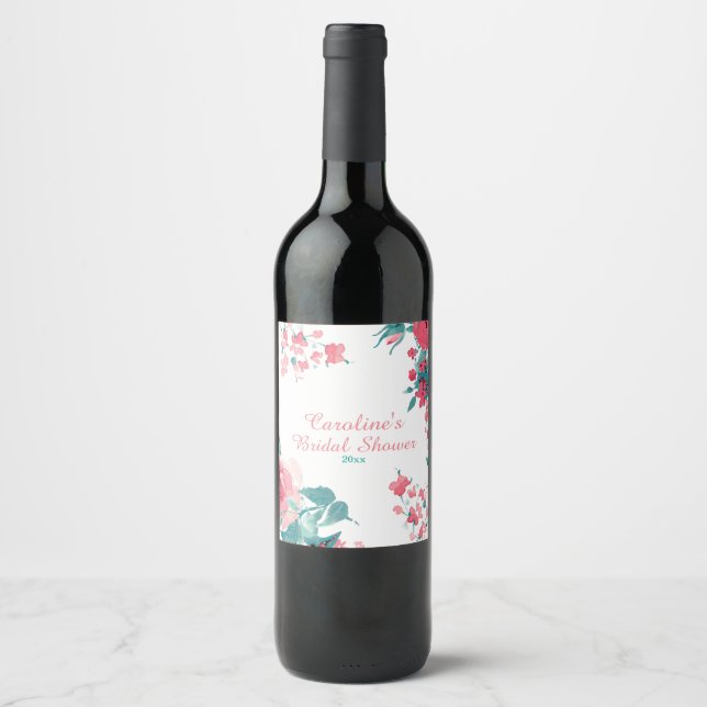 Rose der Wasserfarben Weinetikett (Vorderseite)