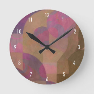 Rose der Wüste - Warme Abstrakte Geometrie Runde Wanduhr