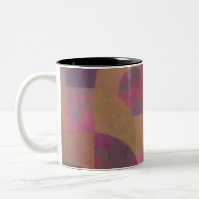 Rose der Wüste - Warme Abstrakte Geometrie Zweifarbige Tasse (Links)