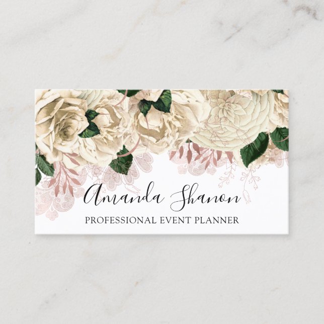 Rose des beruflichen Veranstaltungsplaners Gold Lo Visitenkarte (Vorderseite)