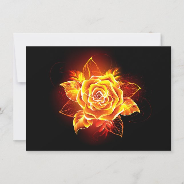 Rose des blühenden Feuers Ankündigung (Vorderseite)