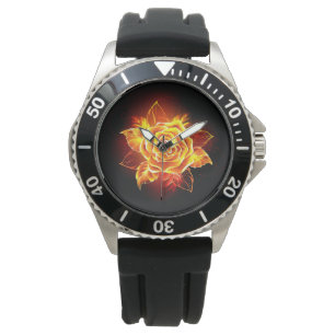 Rose des blühenden Feuers Armbanduhr