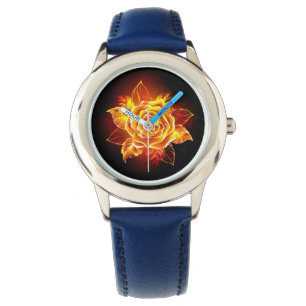Rose des blühenden Feuers Armbanduhr