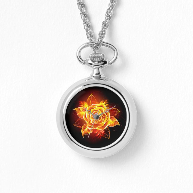 Rose des blühenden Feuers Armbanduhr (Vorderseite)