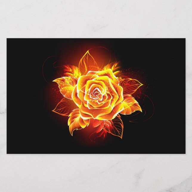 Rose des blühenden Feuers Briefpapier (Vorderseite)