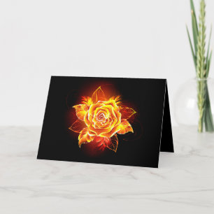 Rose des blühenden Feuers Dankeskarte