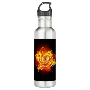 Rose des blühenden Feuers Edelstahlflasche