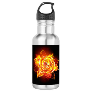 Rose des blühenden Feuers Edelstahlflasche