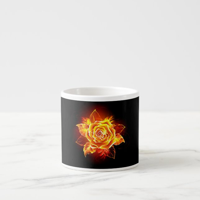 Rose des blühenden Feuers Espressotasse (Vorderseite)