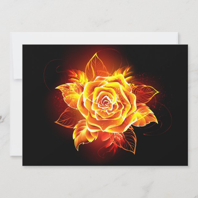 Rose des blühenden Feuers Feiertagskarte (Vorderseite)