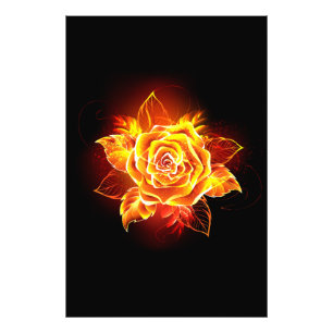 Rose des blühenden Feuers Fotodruck