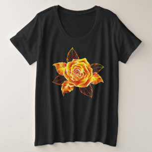 Rose des blühenden Feuers Große Größe T-Shirt