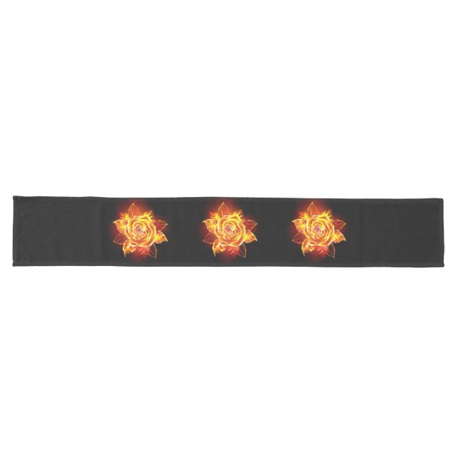 Rose des blühenden Feuers Großer Tischläufer (Horizontal)