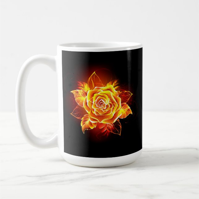 Rose des blühenden Feuers Kaffeetasse (Links)