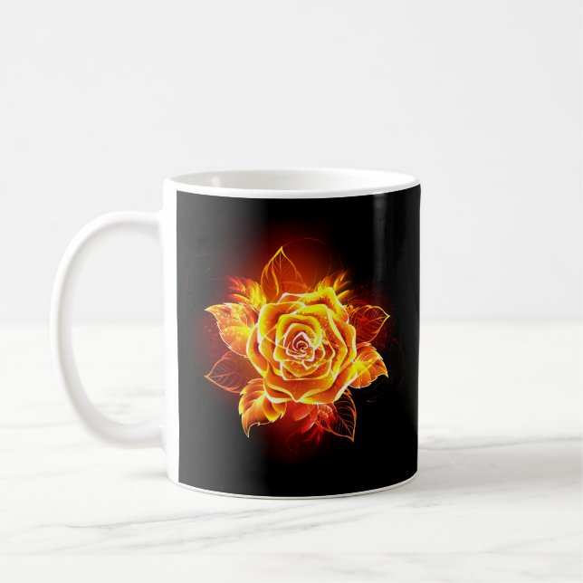 Rose des blühenden Feuers Kaffeetasse (Links)