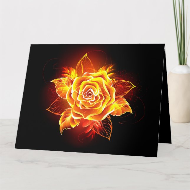 Rose des blühenden Feuers Karte (Vorderseite)