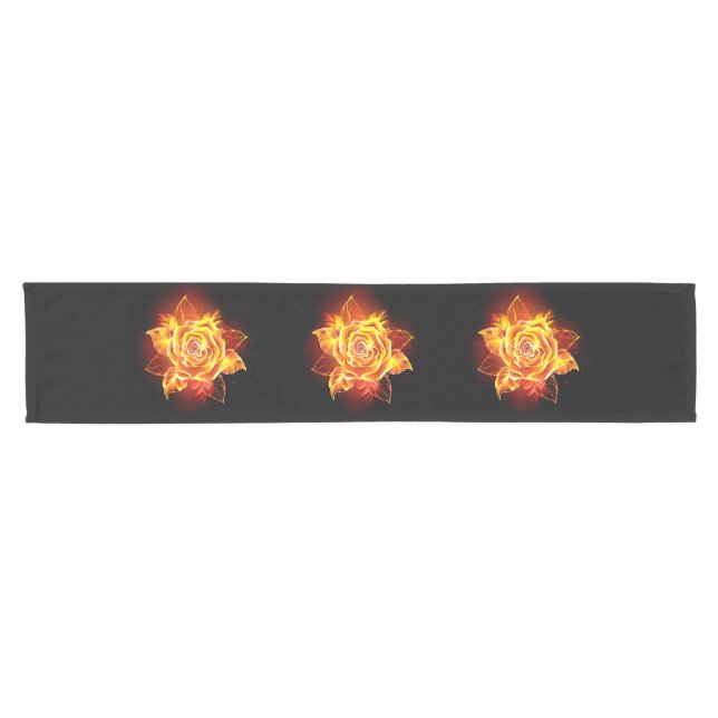 Rose des blühenden Feuers Kurzer Tischläufer (Horizontal)