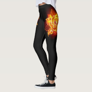 Rose des blühenden Feuers Leggings