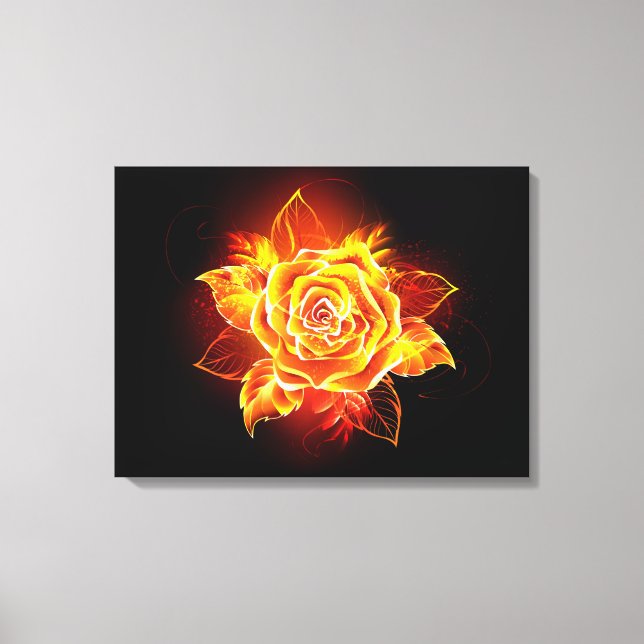 Rose des blühenden Feuers Leinwanddruck (Vorderseite)